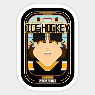 Ice Hockey Black and Yellow - Boardie Zamboni - June version Sticker